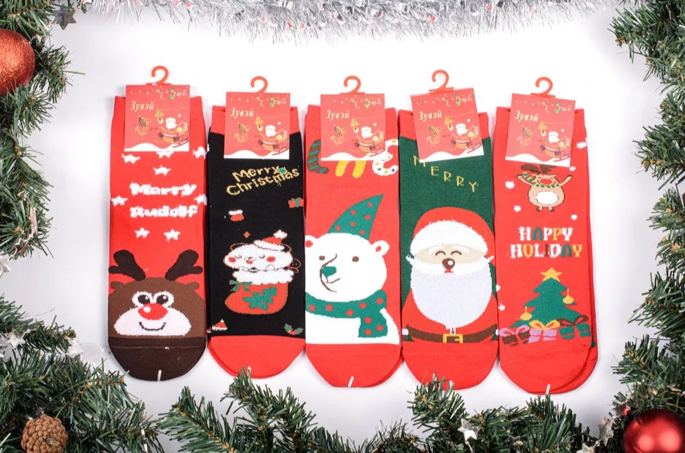 Носки женские "Новый год", набор 5шт., р-р 36-41 (Набор №1)