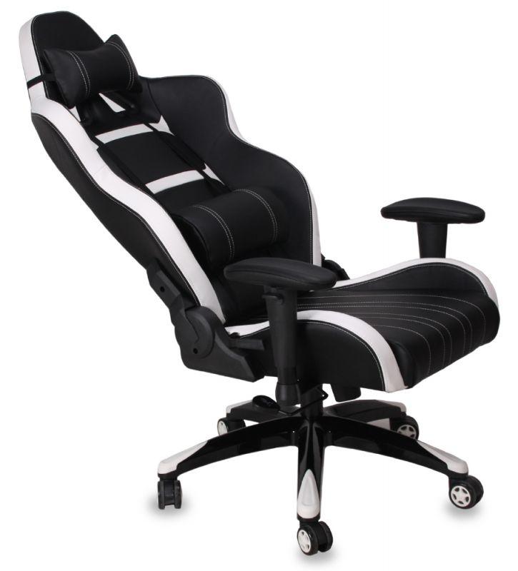 Кресло игровое черно белое dxracer