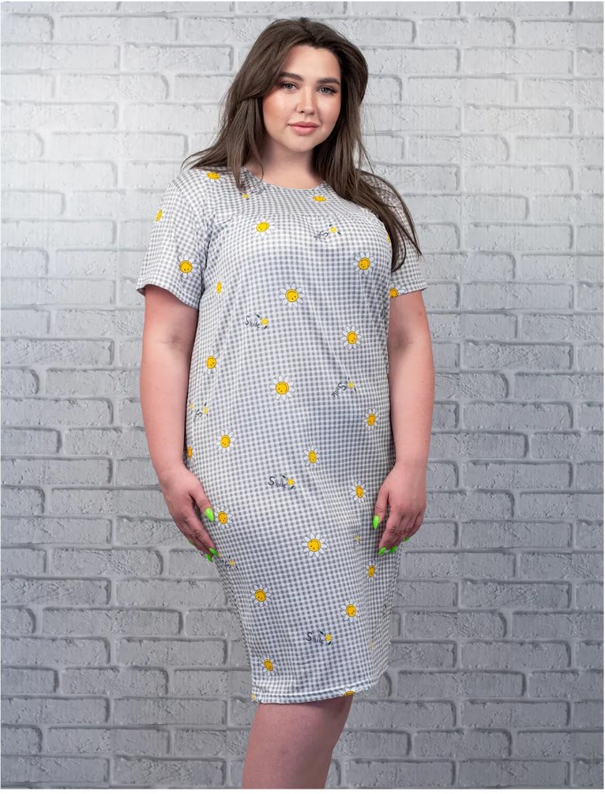

Туника Ромашка (Серый, oversize)