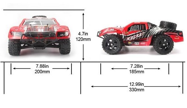 Внедорожник Remo Hobby Rocket 4WD RH1625 Brushless 4WD RTR Б/К + Li-Po масштаб 1:16 (Красный)
