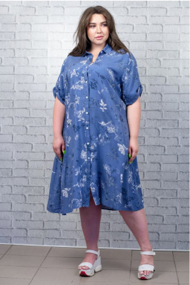 Платье Qianzhidu цветок 210851 (Синий, 46)