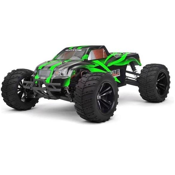 

Р/У Монстр Himoto Bowie 4WD 2.4GHz 1/10 RTR + Ni-Mh и З/У E10MT (Черно-Зелёный), Монстр-трак