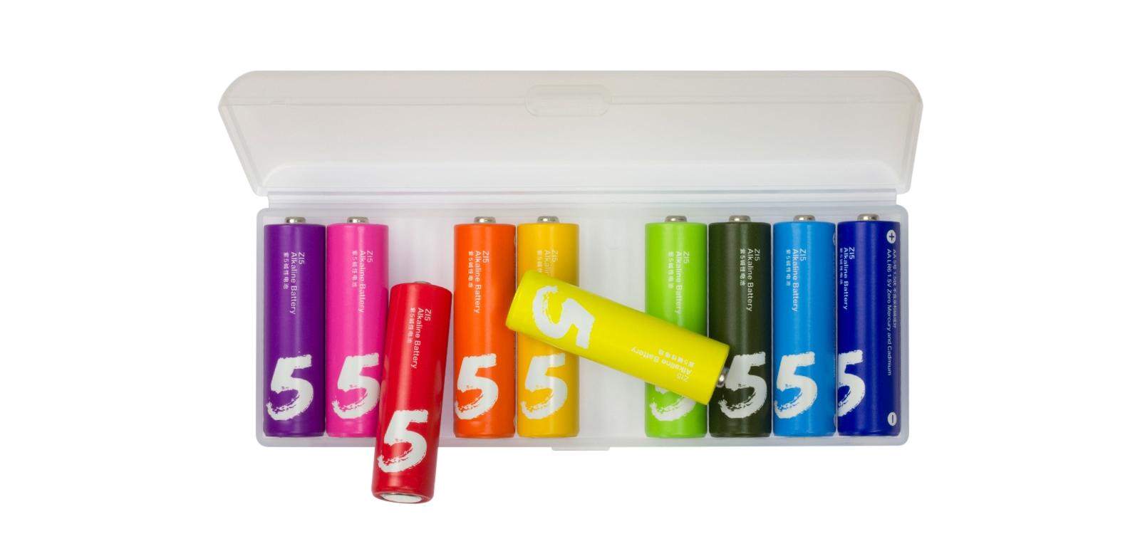 Батарейки алкалиновые Xiaomi (Mi) ZMI Rainbow ZI5 типа AA (уп.10 шт.) (AA501) Colors (Базовый)