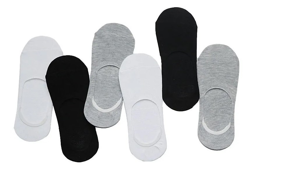 Следки женские "Лучшие" размер 37-41 набор (6 штук) (Белый-Серый-Черный)