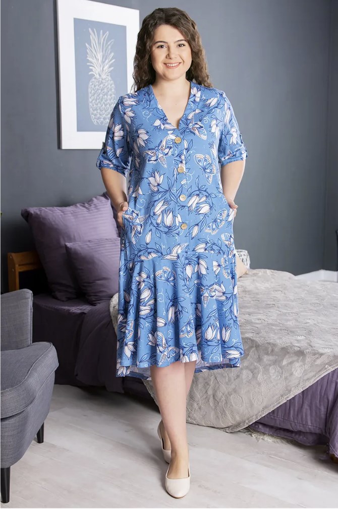 Платье Людмила, Голубой (50)