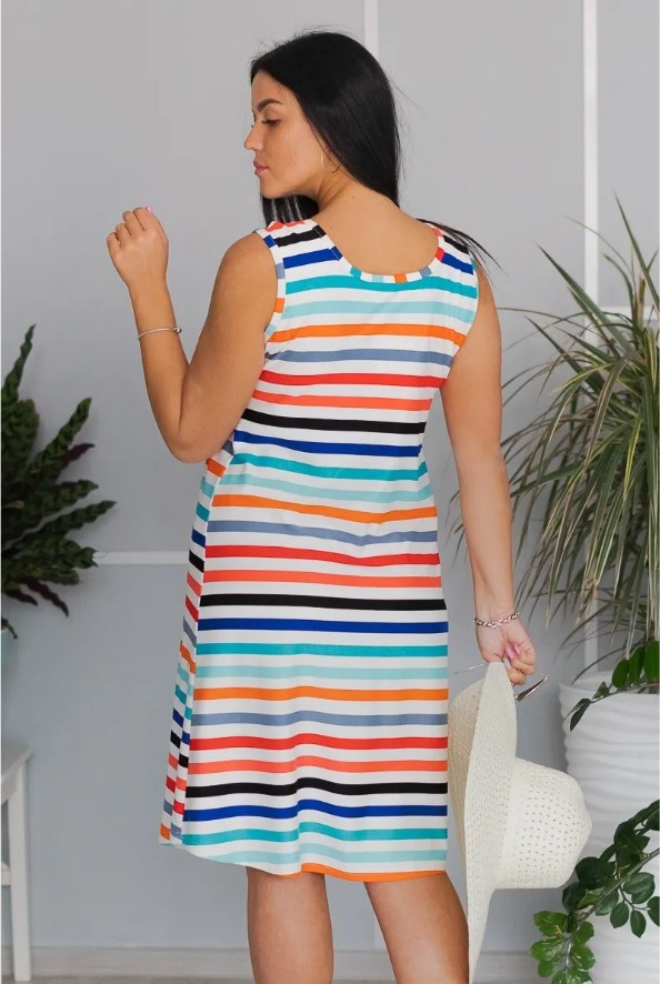 Сарафан Радуга Цветная полоска (44)