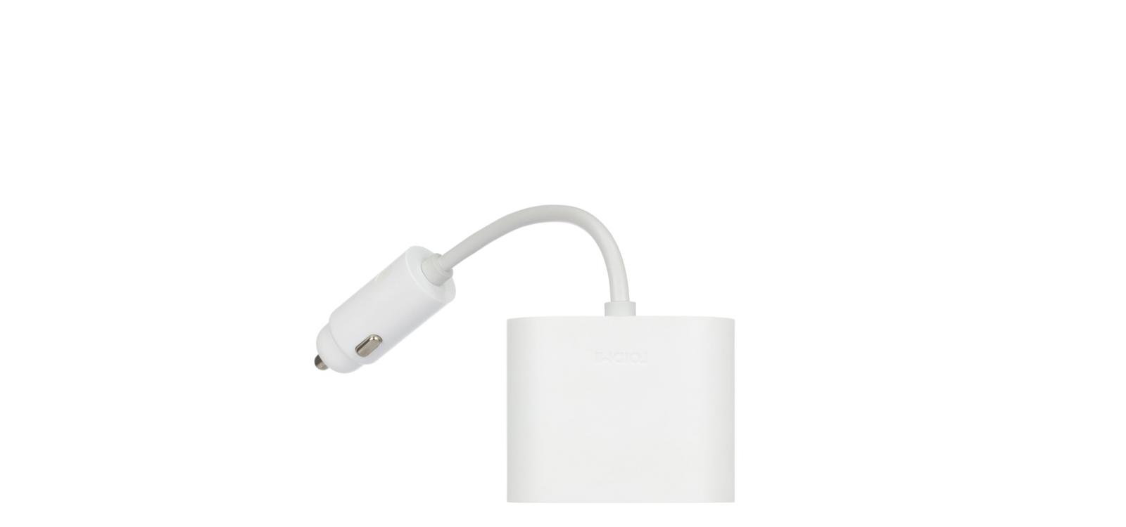 Разветвитель для прикуривателя Xiaomi Roidmi Dual Port Converter (ZJQ01RM) White (10 см) (Базовый)