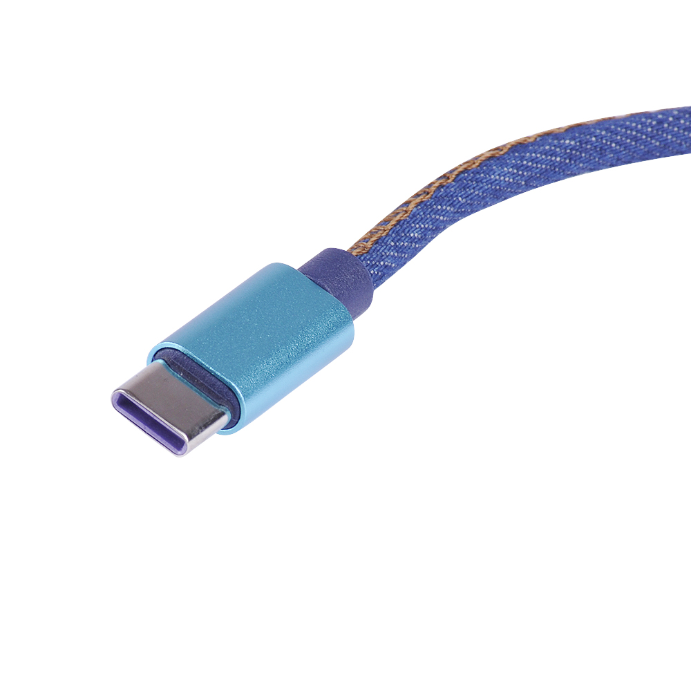 Кабель Pujimax в тканевой оплетке USB - Type-C 2.4A, 1 метр (Синий)