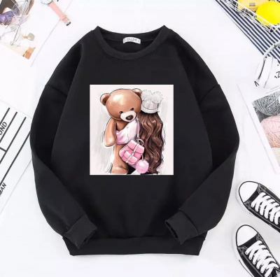 Свитшот утепленный "Девушка с медведем" (46-48)