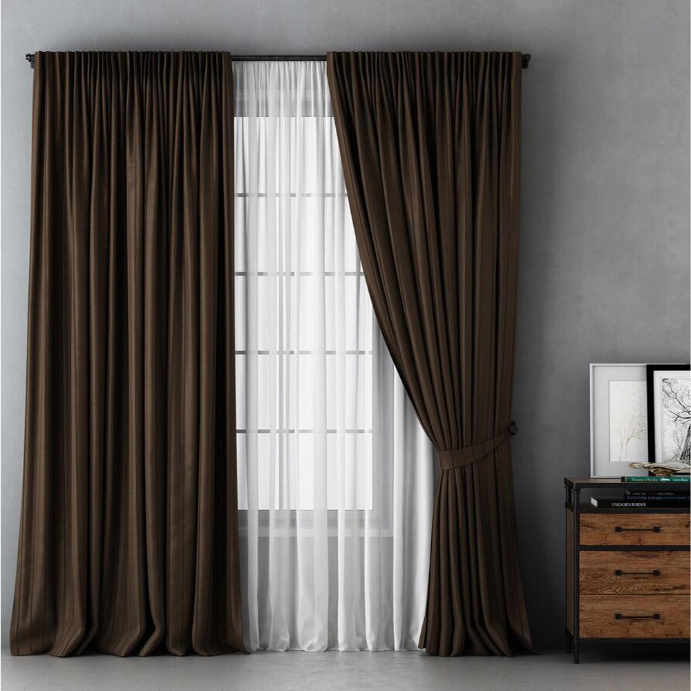 

Блэкаут портьера "Плиссе" кофейная ШxВ 1,50x2,60 м (кофейная), Кофе