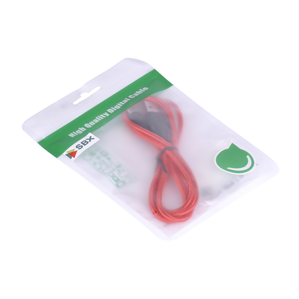 Кабель для IPhone в нейлоновой оплетке USB - Lightning 2.4A, 1 метр (Красный)