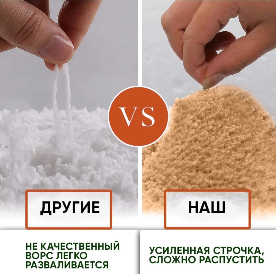 Набор ковров (туалет 50x50cm + ванна 86x53см)  (Бежевый)