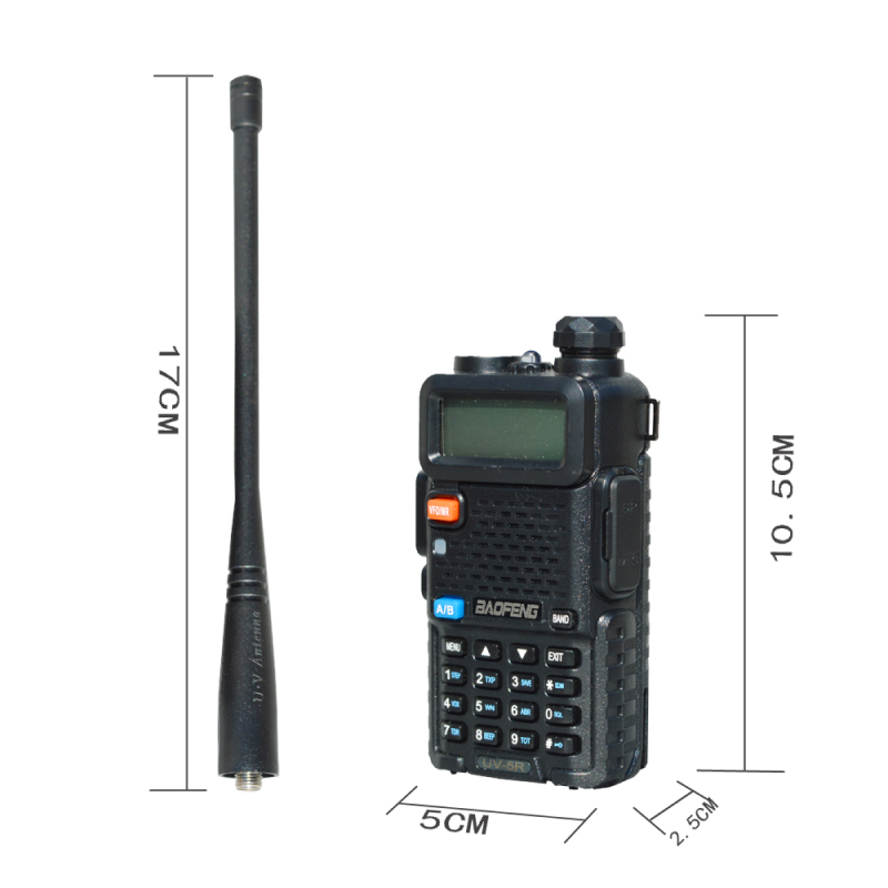 Радиостанция Baofeng UV-5R, Черная (2 шт. в комплекте) (Черный)