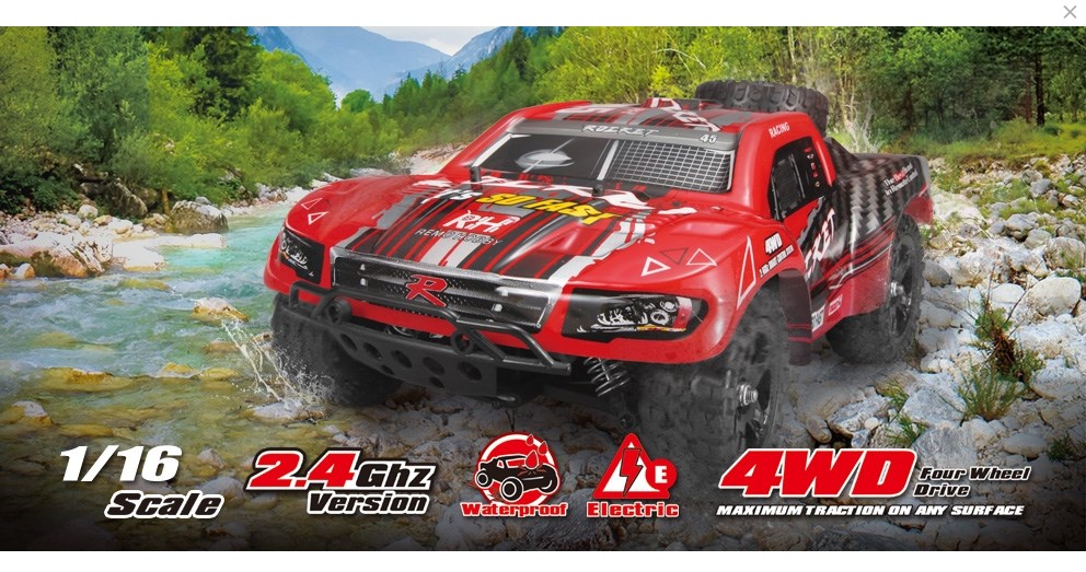 Р/У шорт-корс Remo Hobby Rocket 4WD RTR + Li-Ion масштаб 1:16 RH1621 (красный)