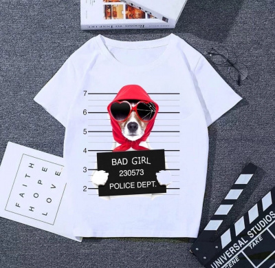 Футболка женская Bad Gerl-белая (42-44)