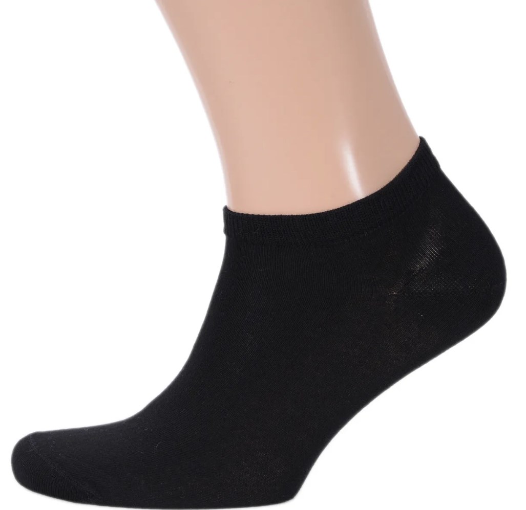 Носки мужские короткие "Спорт" размер 42-48 набор (6 штук) (Черные)