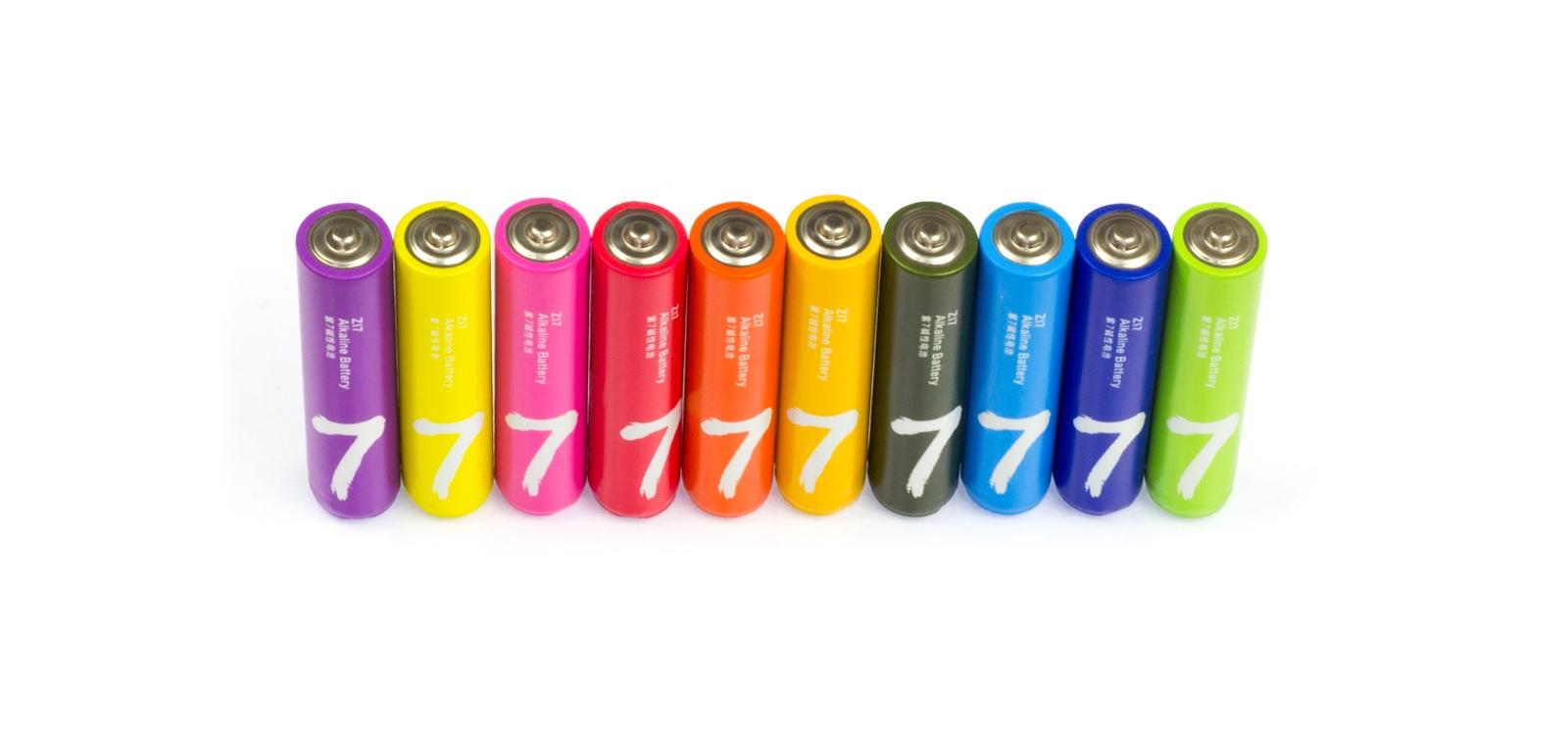 Батарейки алкалиновые Xiaomi (Mi) ZMI Rainbow ZI7 типа AAА (уп.10 шт.) (AA701) Colors (Базовый)