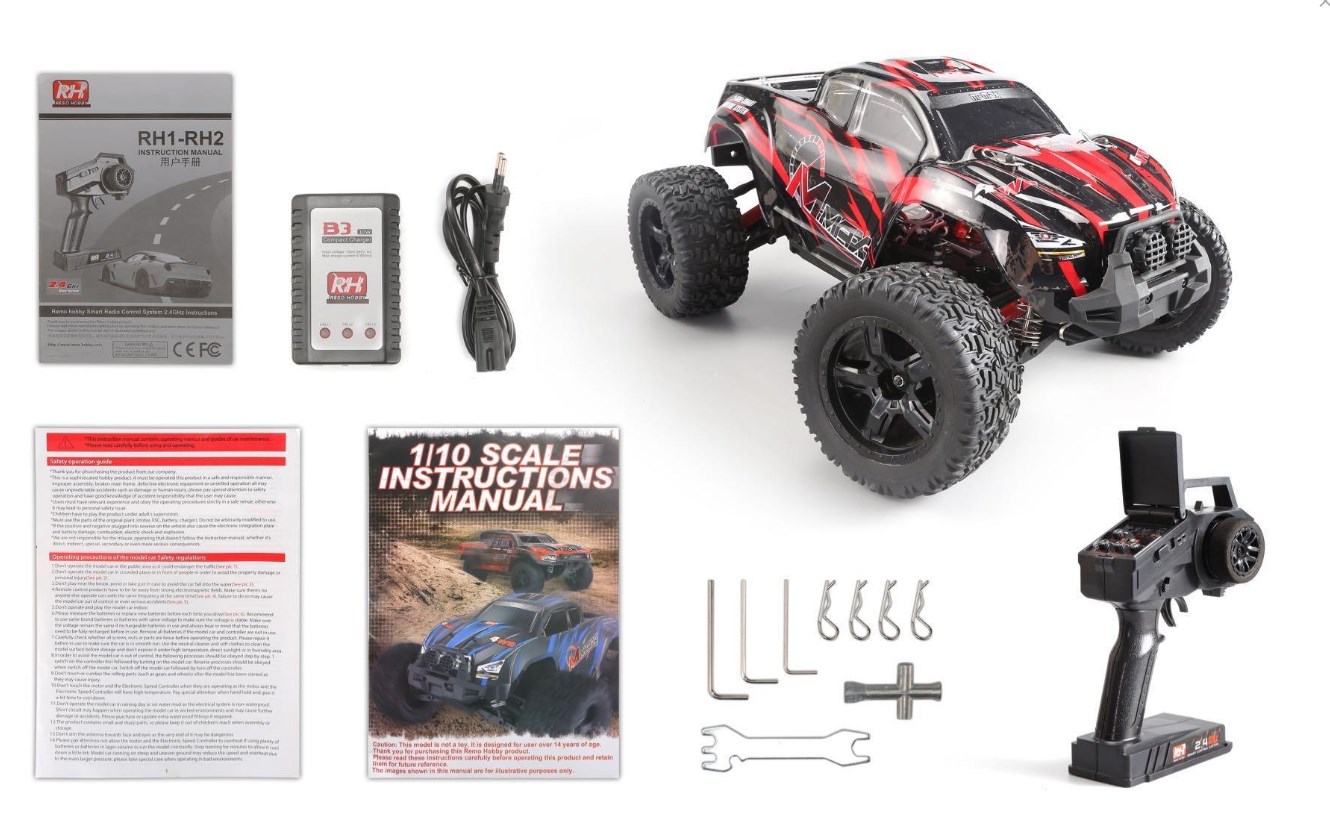 Купить Радиоуправляемый монстр Remo Hobby RH1035 4WD RTR масштаб 1:10 2.4G  - RH1035 по цене 18 980 руб. в интернет магазине somebox.ru