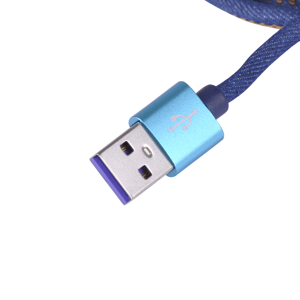 Кабель Pujimax в тканевой оплетке USB - Type-C 2.4A, 1 метр (Синий)