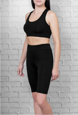 Костюм спортивный Fashion (майка+шорты) (Черный, S)