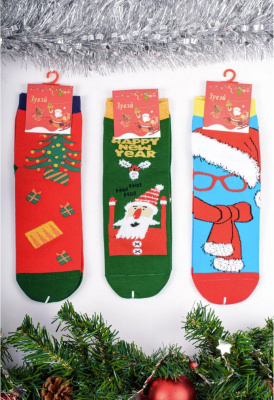 Носки женские "Новый год", набор 3шт., р-р 36-41 (Набор №1)