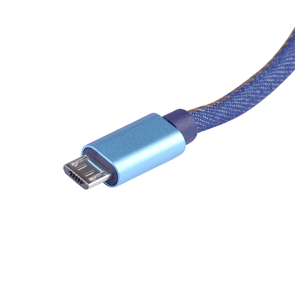 Кабель Pujimax в тканевой оплетке USB - MicroUSB 2.4A, 1 метр (Синий)