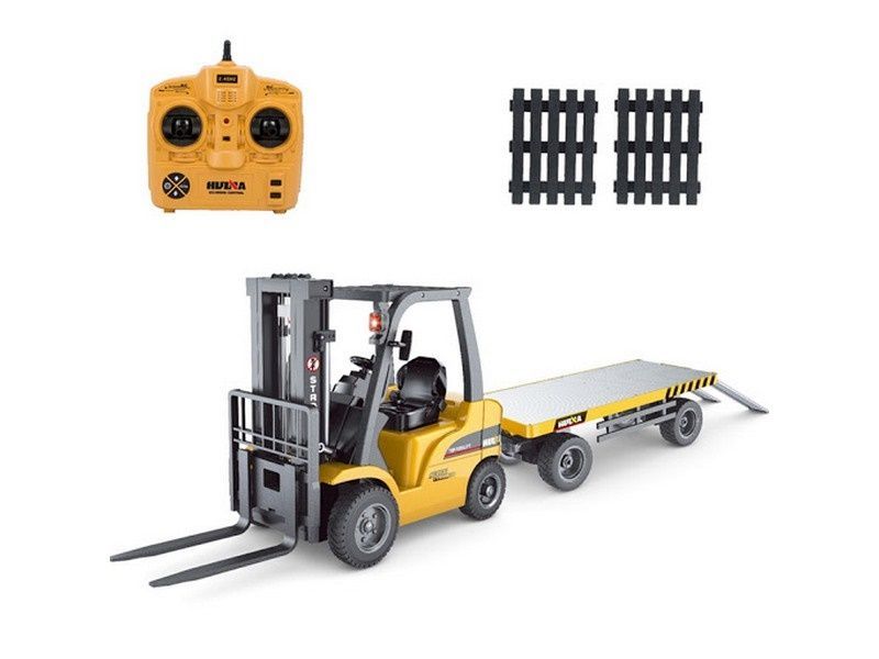 Радиоуправляемый погрузчик с прицепом HUI NA TOYS 2.4G 8CH масштаб 1:10 RTR - HN1576 (Желтый)