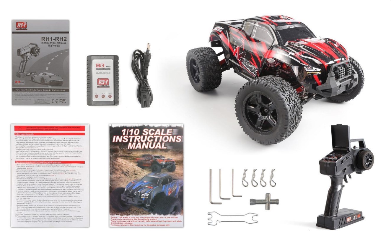 Радиоуправляемый монстр Remo Hobby MMAX RH1031 4WD RTR масштаб 1:10 2.4G - RH1031 (Красный)