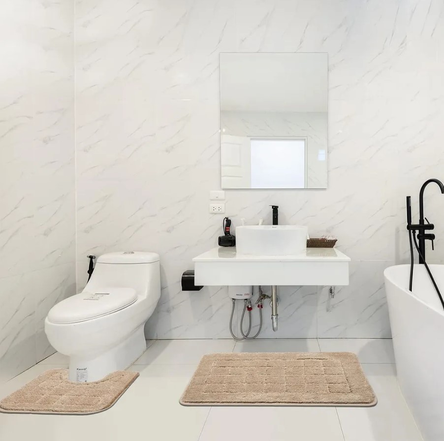 Набор ковров (туалет 50x50cm + ванна 86x53см)  (Бежевый)