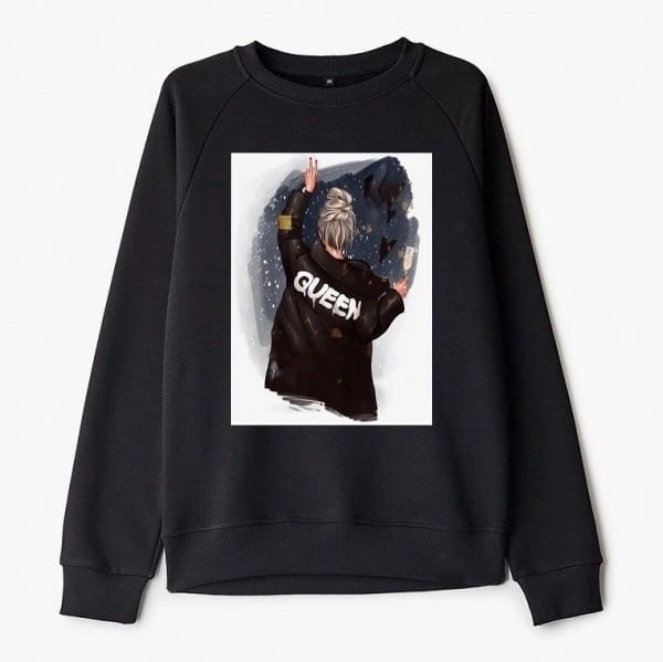 Свитшот утепленный "QUEEN"-черный