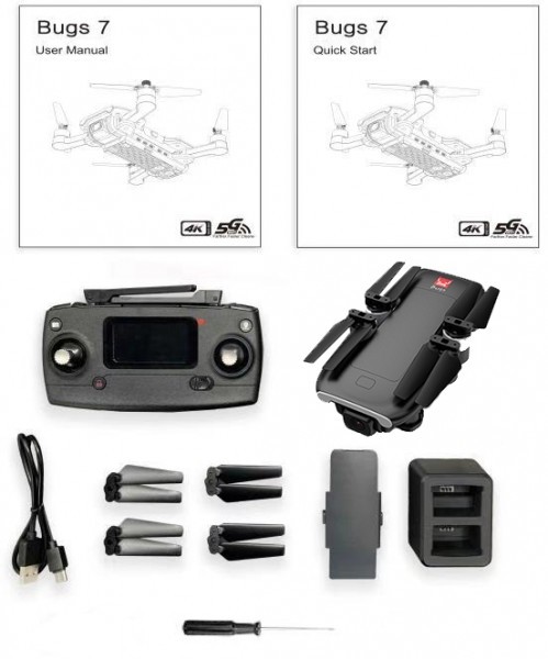 Радиоуправляемый квадрокоптер MJX Bugs 7 4K V2 RTF 2.4G с сумкой - MJX-B7-V2-BAG (Черный) Радиоуправляемый квадрокоптер MJX Bugs 7 4K V2 RTF 2.4G с сумкой - MJX-B7-V2-BAG (Черный)