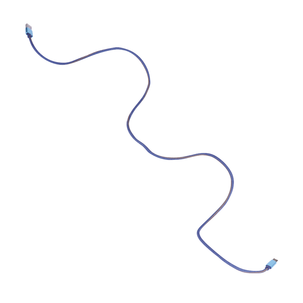 Кабель Pujimax в тканевой оплетке USB - MicroUSB 2.4A, 1 метр (Синий)