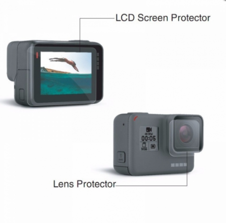 Защитное стекло для экрана и линз спортивных камер