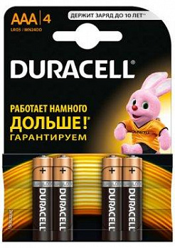 Комплект батареек Duracell ААА  (4 шт)