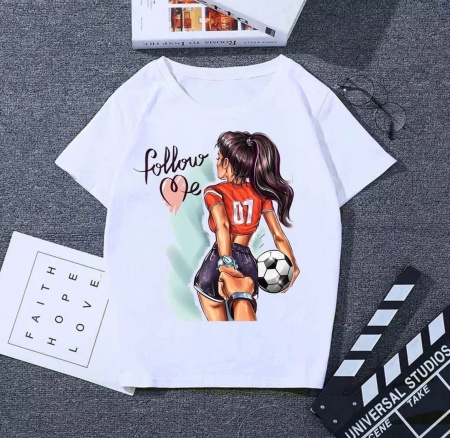 Футболка женская "Follow me", белая