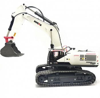 Радиоуправляемый экскаватор белый HUI NA TOYS масштаб 1:14 2.4G - HN1594
