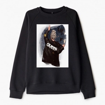 Свитшот утепленный "QUEEN"-черный