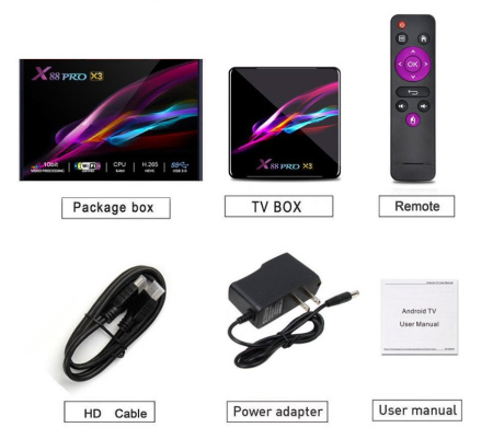 Андроид TV приставка DGMedia X88 Pro X3 s905X3 4Gb/32Gb