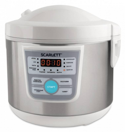 Мультиварка Scarlett SC-MC410S20 3л 500Вт серебристый/белый