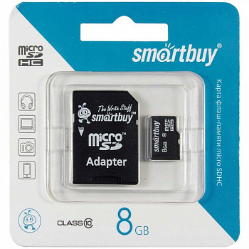Карта памяти Smart Buy Micro SDHC 8 Gb с адаптером
