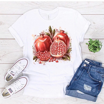 Футболка женская Гранат-белая