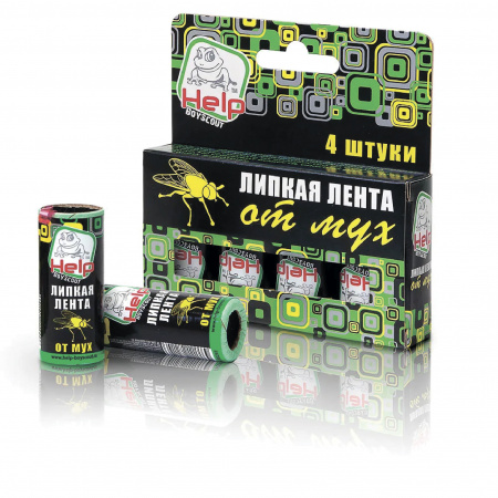 HELP Липкая лента от МУХ, 4 шт. в упаковке, дисплей-бокс HELP Липкая лента от МУХ, 4 шт. в упаковке, дисплей-бокс