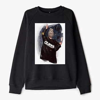 Свитшот утепленный "QUEEN"-черный